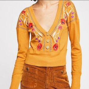 Free people Western Vibes Embroidered Top
